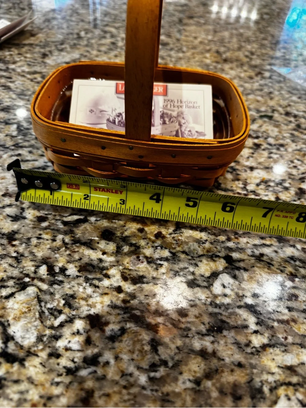 Longaberger Woven Wooden Basket in Warm Honey Brown, like new, never used.